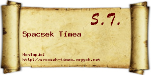 Spacsek Tímea névjegykártya