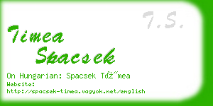 timea spacsek business card